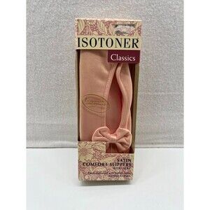 Vintage 1994 Isotoner Women’s Classics Satin Black Slippers X Large 9.5-10 New